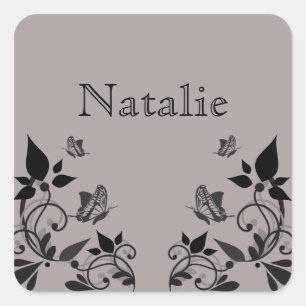 Ebony Butterfly Floral Stickers
