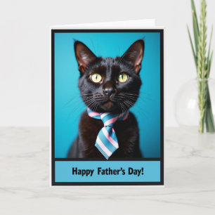 Ebony Cat Sweet Fathers Day Card