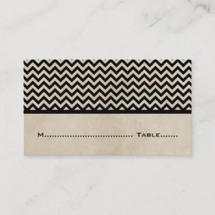 Ebony Chic Chevron Place Cards
