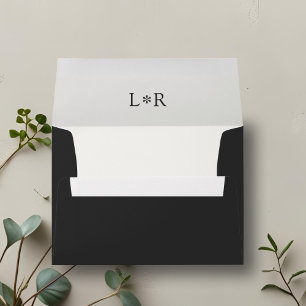 Ebony   Chic Contemporary Couple Monogram Wedding  Envelope