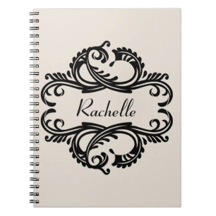 Ebony Chic Damask Notebook