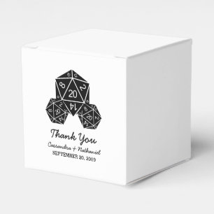 Ebony D20 Dice Wedding Favour Boxes