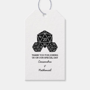 Ebony D20 Dice Wedding Gift Tags