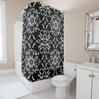 Ebony Damask Shower Curtain