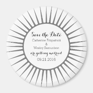 Ebony Deco Retro Save the Date Magnet