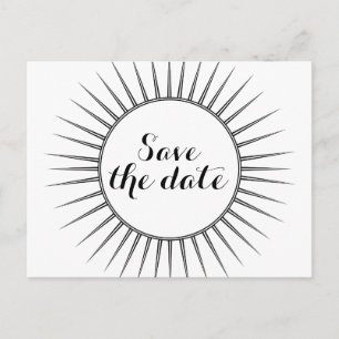 Ebony Deco Retro Save the Date Postcard