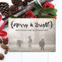Ebony Elegant Sketched Merry & Bright Photo