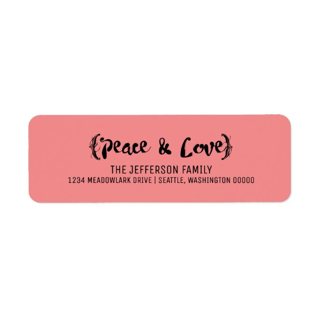 Ebony Elegant Sketched Peace & Love Holiday (Front)