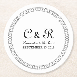 Ebony Encircled Round Paper Coasters