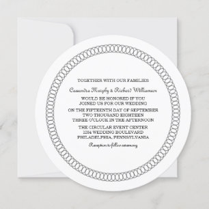 Ebony Encircled Round Wedding Invite