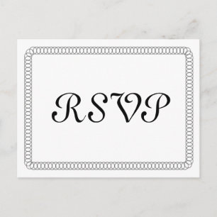 Ebony Encircled Rounded RSVP Postcard