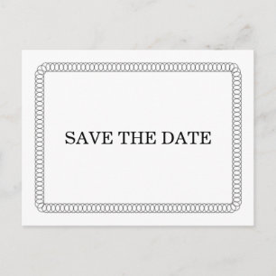 Ebony Encircled Rounded Save the Date Postcard
