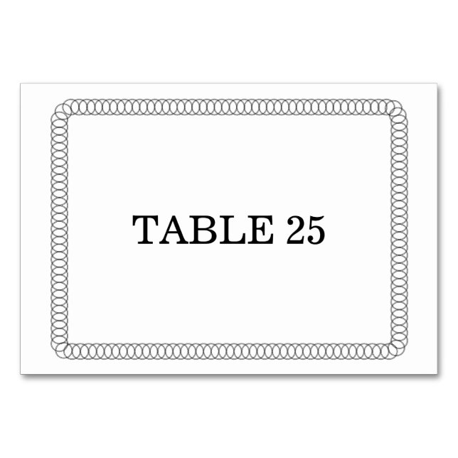 Ebony Encircled Rounded Table Card (Front)