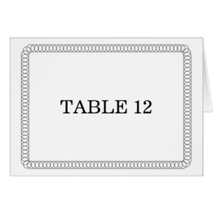 Ebony Encircled Rounded Table Number Card