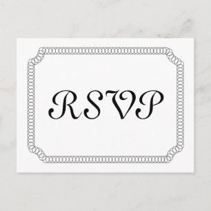 Ebony Encircled Ticket RSVP Postcard