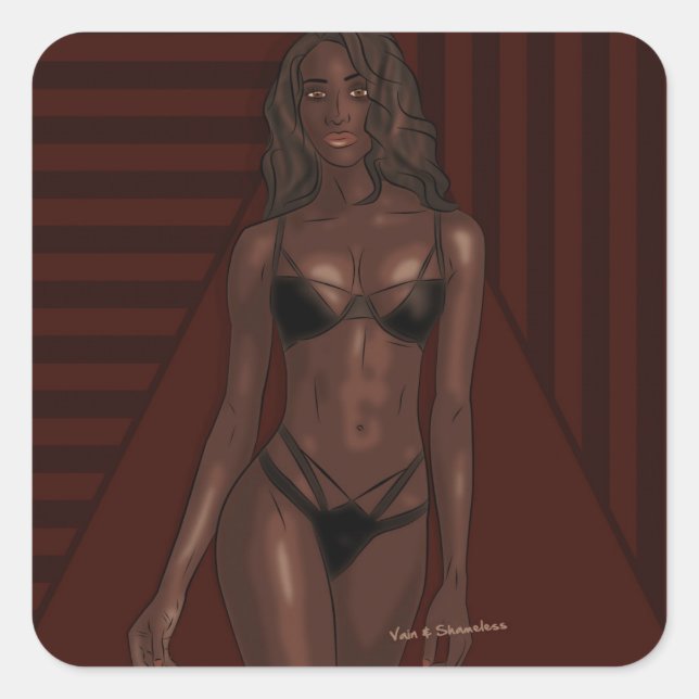 ebony eyes square sticker (Front)