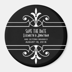 Ebony Fancy Ornamental Save the Date Magnet