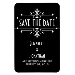 Ebony Fancy Ornamental Save the Date Magnet
