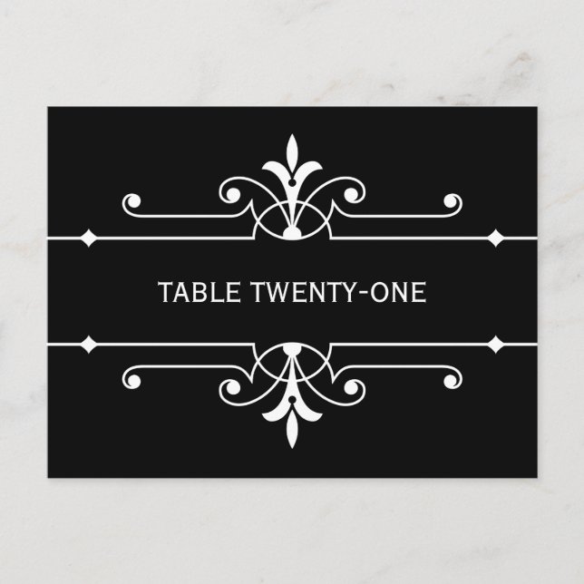 Ebony Fancy Ornamental Table Number Postcard (Front)