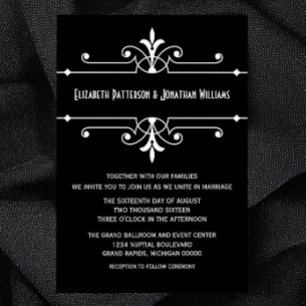 Ebony Fancy Ornamental Wedding Invite