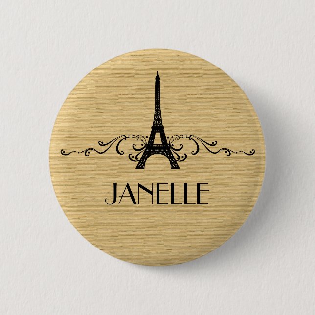 Ebony French Flourish Button (Front)