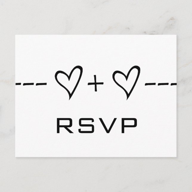 Ebony Heart Equation RSVP Postcard (Front)