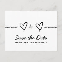 Ebony Heart Equation Save the Date Postcard