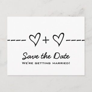 Ebony Heart Equation Save the Date Postcard