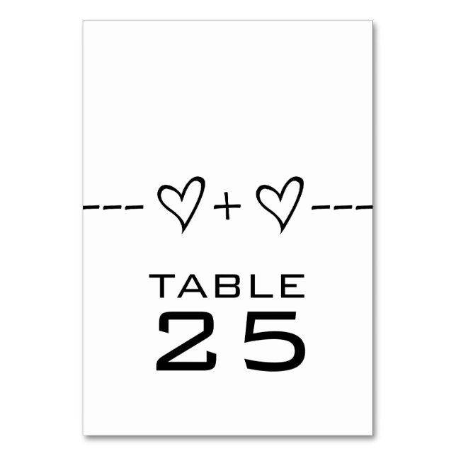 Ebony Heart Equation Table Card (Front)