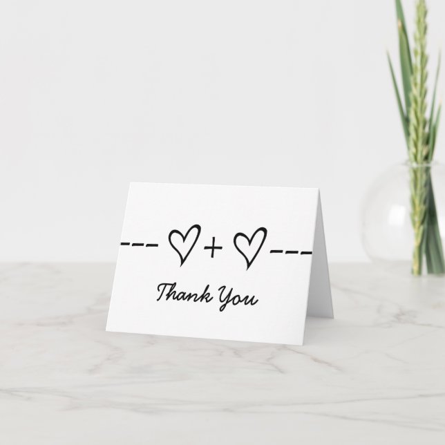 Ebony Heart Equation Thank You Card (Front)