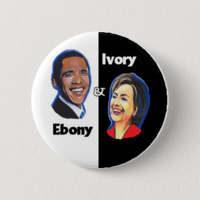 Ebony & Ivory 6 Cm Round Badge (Front)