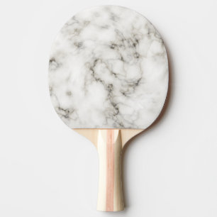 Ebony Ivory black white marble stone fi Ping Pong Paddle