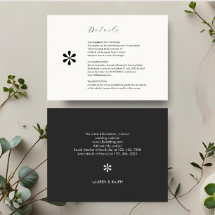 Ebony & Ivory Chic QR Code Wedding Details RSVP Card