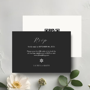 Ebony & Ivory   Chic QR Code Wedding RSVP Card