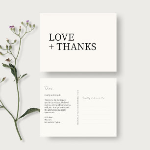 Ebony & Ivory   Non-Photo Wedding Thank You Postcard