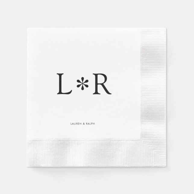 Ebony & Ivory | Stylish Modern  Napkin (Front)