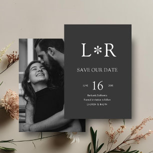 Ebony & Ivory   Stylish Modern Save the Date Invitation