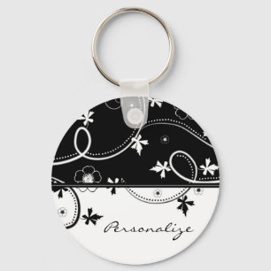 Ebony Leaf Blooms Keychain