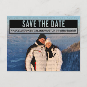 Ebony Modern Cut Out Save the Date Postcard