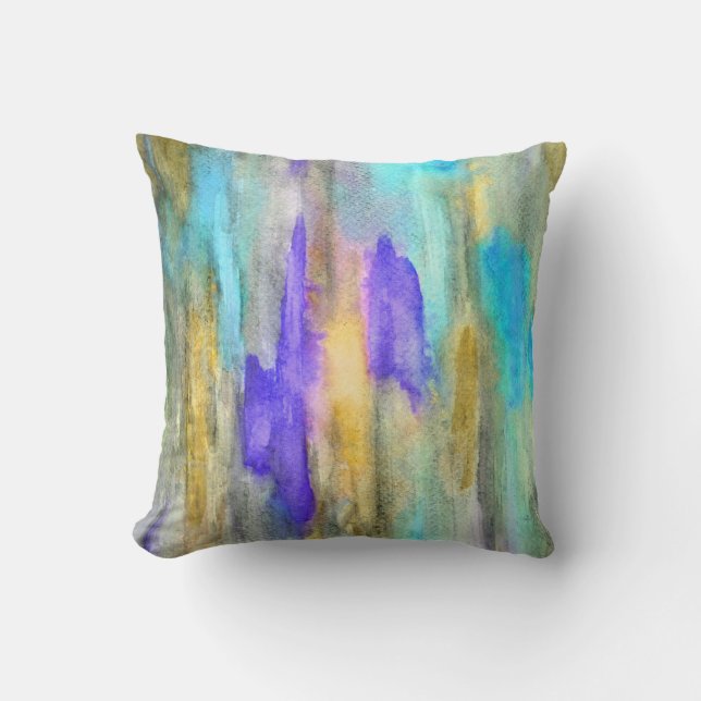 Ebony Rainbow Teal Pillow (Front)