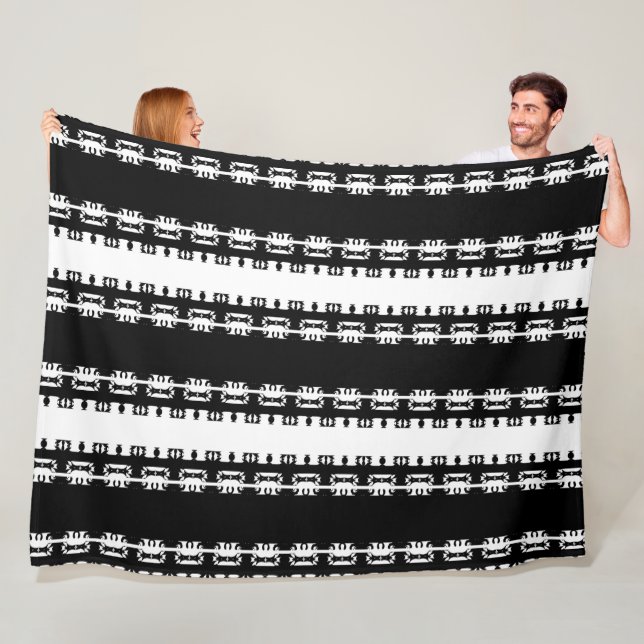Ebony Rhythm African Pattern Wallpaper Fleece Blanket (In Situ)