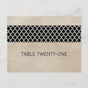 Ebony Rustic Quatrefoil Table Number Postcard