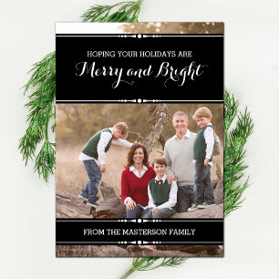 Ebony Simply Chic Holiday Photo Flat Card