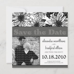 Ebony Sunflowers Save the Date Announcement