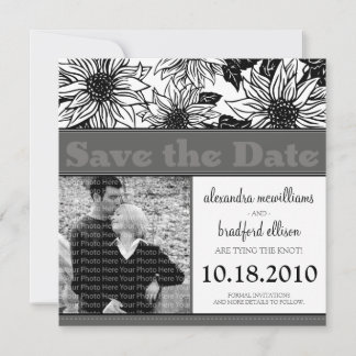 Ebony Sunflowers Save the Date Announcement