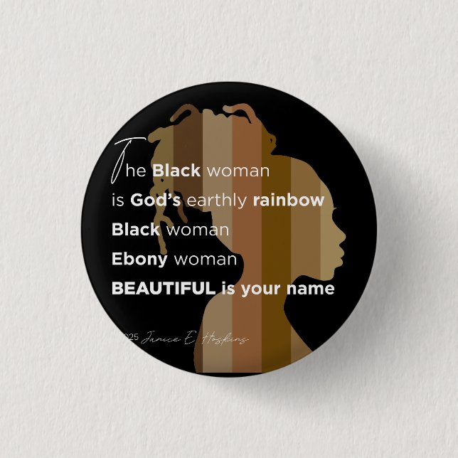  Ebony woman, Tote Bag 3 Cm Round Badge (Front)