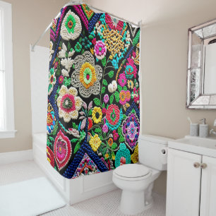 Ebroideryish Crochet  Shower Curtain
