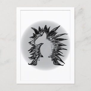 EBT chess knight modern pet art illustration Postcard