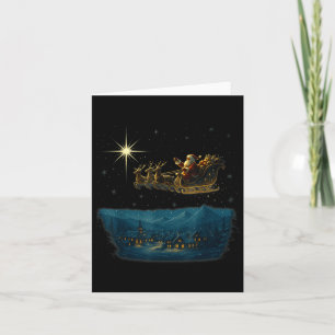 Ec Santa Sleigh With And Stars  Card