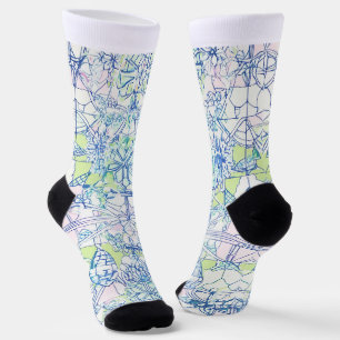 "Eccentric Elegance: Abstract Shapes Socks" Socks
